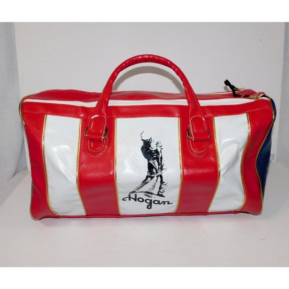 Hogan Other - Vintage Ben Hogan Golf Tour Duffle Travel Gym Bag Red White Blue Vinyl